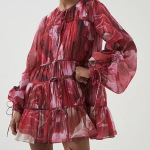 Aje Flora Mini Dress  AU 6 8 / US 2 4 / S Prismatic Floral Red Pink Long Sleeve - Bild 1 von 11