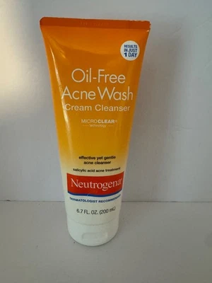 NEUTROGENA OIL-FREE ACNE FACE WASH CREAM CLEANSER 6.7 fl oz. NEW - Image 1 of 4