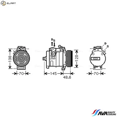 COMPRESSOR AIR CONDITIONING BWAK345 FOR BMW X5/SAV/E53 M62B46 4.6L N62B44 4.4L - Image 1 of 4