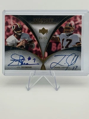 2007 Upper Deck Exquisite Combo Signatures Theismann/Campbell #ECS-TC 05/25 - Image 1 of 2