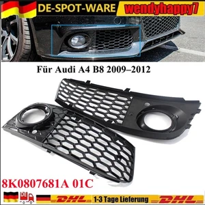 Für Audi A4 B8 2009–2012 Stoßstange Nebelscheinwerfer Waben Gitter Kühlergrill - Bild 1 von 14