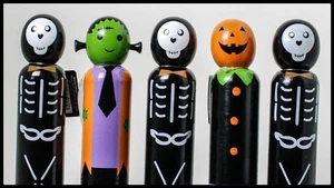 Ashland Halloween Figur |5er Set| Skelett, Kürbis, Frank | Hokuspokus Neu mit Etikett - Bild 1 von 2