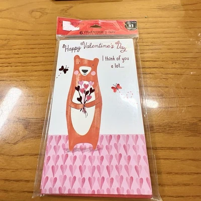 Hallmark Valentines Cards W/ Envelopes NIP 6 pcs Sealed Unopened  - Image 1 of 2