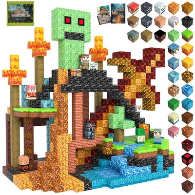 48-150Pcs Minecraft Magnetic Building Blocks Children Kids Educational Toy Gift - Image 1 of 4