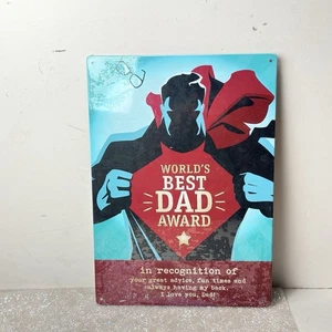 Vintage Mental Sign (World’s Best Dad) Award 11.5x8” Wrap In OG PLASTIC - Picture 1 of 5