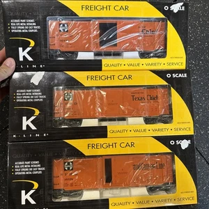 Lot 3 K-Line K766-1056 1055 1057 Santa Fe "Texas Chief" Stahl Kühlwagen Spur O - Bild 1 von 6