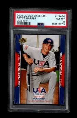 2009 UD USA Baseball Bryce Harper #USA30 PSA 8 - Image 1 of 2