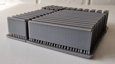 N Gauge  Brick Walls with capping stones 1.6m 3d printed Unpainted - Image 1 of 3