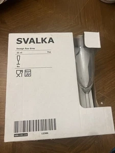 Set of 6 IKEA Svalka Champagne Glasses 7 oz Design Asa Gray BRAND NEW - Picture 1 of 7