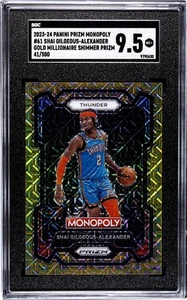 2023-24 Prizm Monopoly Shai Gilgeous-Alexander Gold Millionaire 41/500 SGC 9.5 - Picture 1 of 2