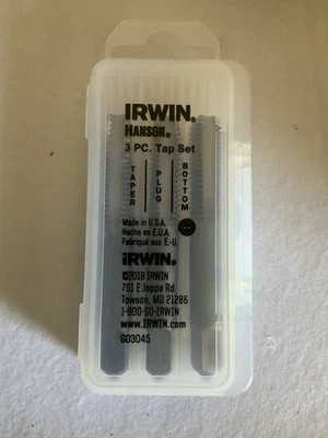 Irwin C H Hanson 3 PC Tap Set 2740 10-1.5 MM New In Case U.S. Made Carbon Steel - Image 1 of 3