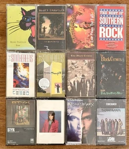 12 Classic Rock Cassettes, Used, Blues Traveler, Black Crowes, Smithereens, Styx - Picture 1 of 1