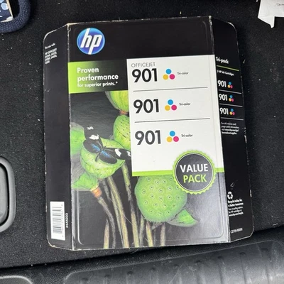 HP Office Jet 901 Tri-Color Ink Cartridge 3 pack New Sealed EXPIRED 2015 - Image 1 of 4
