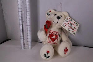 Vintage USPS Collector Beanie Teddy Bear Red Roses LOVE Stamp 2004 Valentines - Picture 1 of 3