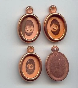 12 VINTAGE VERKUPFERTES ACRYL 18x13mm. OVALE FASSUNG ANHÄNGER 2017 - Bild 1 von 1