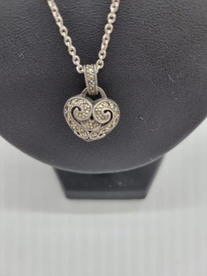 Vintage Judith Jack JJ 925 Markasiten Herz Anhänger Halskette - Bild 1 von 4