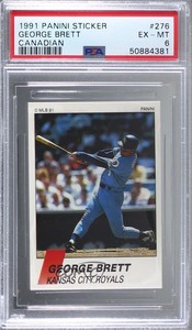1991 Panini Album Stickers French George Brett #276 PSA 6 HOF