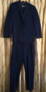 Mocambo Inc Vintage 70s Polyester Mens Navy Suit Medium - Picture 1 of 12