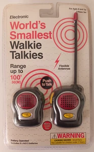 WORLD'S SMALLEST WALKIE TALKIES SET UP TO 30M FLEXIBLE ANTENNA MDI AUSTRALIA - Picture 1 of 2