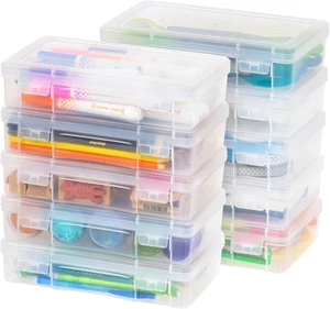 IRIS USA Pencil Case Box Storage Container for Organizing with Snap Lid, 10-Pack - Picture 1 of 7