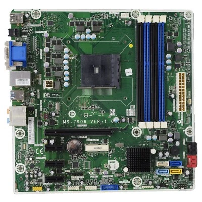 HP Pavilion 500 Motherboard mATX MS-7906 AMD A88 FM2+ DDR3 16GB SATA3 747512-001 - Image 1 of 4