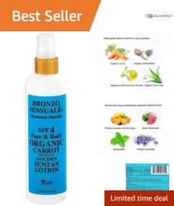 Organic Deep Tanning Lotion 8.5 Oz SPF Sunscreen Moisturizing Tan Skin Care - Picture 1 of 7