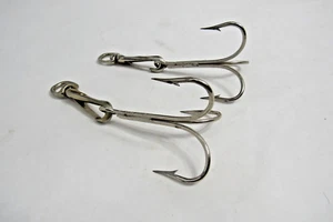 Plated Large Treble Hooks Big Game Weld Treble Hooks 3" x 2" With Swivel German - Picture 1 of 6