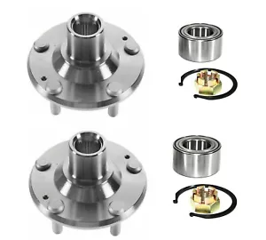 2 Front Wheel Hub Bearing Kits Fit Hyundai Elantra Kia Forte Nut Retaining Clip - Foto 1 di 4