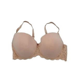 Rampage Intimates Bra 42D Womens Tan Lace Sides Padded Underwired Full Coverage - Picture 1 of 4