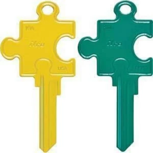 Llaves en blanco para casa de acompañante amarilla y verde - formas de llave - llaves divertidas - Imagen 1 de 2