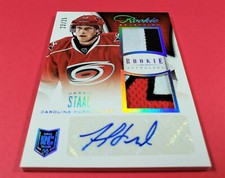 13-14 ROOKIE ANTHOLOGY JARED STAAL RC AUTO PATCH DUAL RELICS SIGNATURE SP #25