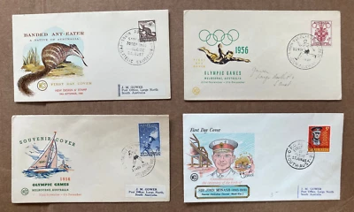 Lot 4 Australian 1st Day of Issue Covers 1956 Olympics J Monash Banded Ant-eater - Image 1 of 4