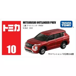 Takara Tomy Tomica 10 MITSUBISHI OUTLANDER PHEV Red Diecast Toy Car New in Box - Picture 1 of 4