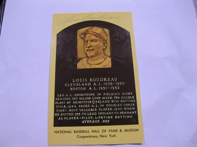 Lou Boudreau Autographed HOF Postcard  - Image 1 of 3