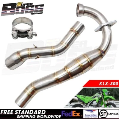 Front Header Exhaust Pipe Middle Link & Sensor For KAWASAKI KLX-300 51mm - Imagem 1 de 4