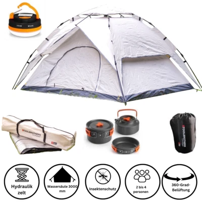 Toolbrothers Outdoor Camping-Set, Zelt 2-4 Personen mit Campingausrüstung 14tlg