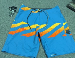 New Volcom Mod Tech Swimming Trunks blue tie waist size 34 - Picture 1 of 9