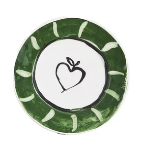 Anthropologie Hotel Magique Green Heart Apple Melange Salad Dessert Side Plate - Picture 1 of 2