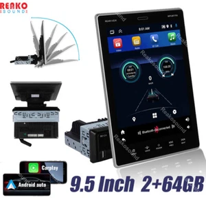 9.5'' Apple Carplay Single 1 Din 30° Rotatable Car Radio Stereo GPS BT FM - Picture 1 of 16