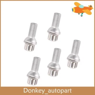 5Pcs Set Wheel Lug Bolt Fit For Mercedes-Benz E55 AMG E280 E300 E320 E350 E500 - Image 1 of 4