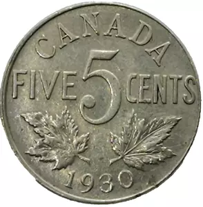 George V - 5 cents 1930 CANADA (929G) - Picture 1 of 3
