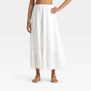 Women's Crinkle Gauze Pull-On Maxi Skirt - Universal Thread - Picture 1 of 29