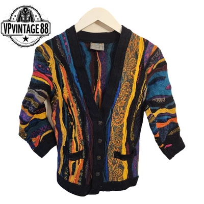 Vintage Coogi 90s Australia 3D Knit Cardigan Unisex Colourful Bold Rare Jumper - Image 1 of 4