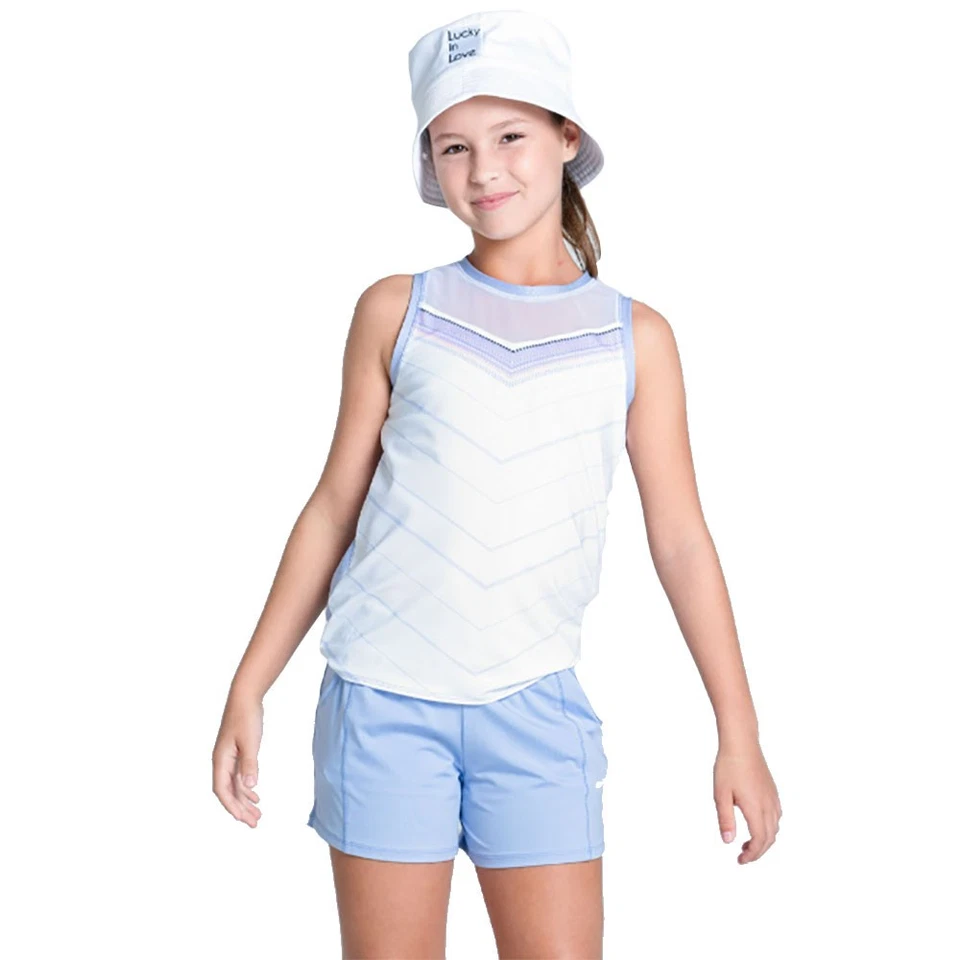 Camiseta sin mangas de tenis Lucky in Love Lavender Love Tie Back para niñas Foto 1 de 1