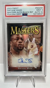 Dwyane Wade 2023 Finest Masters Black Geometric AUTO #D19/25 PSA 9 / AU 10 POP 1 - Picture 1 of 4
