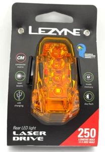 Lezyne Laser Drive 250 LED-Fahrradrücklicht USB wiederaufladbar - schwarz - Bild 1 von 2