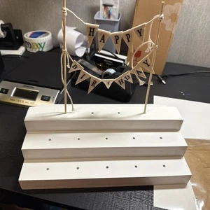 White Wooden Cake Pop Stand, Tiered Treat Holder, 24-Holes See Details - Picture 1 of 7
