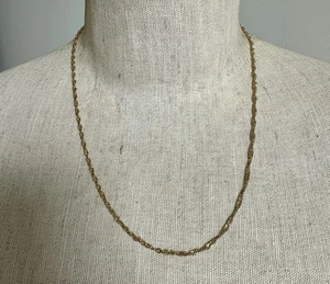 Collier chaîne torsadée or jaune 14 carats 21" de long - Photo 1/5