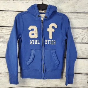 Abercrombie Kids Blue Zip-Up Hoodie Size Large Muscle Logo Full Zip Sweatshirt - Picture 1 of 6
