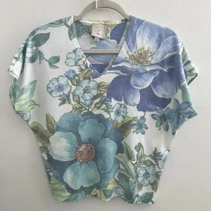 Suéter Top Sioni Para Mujer PEQUEÑO Floral Artístico Romántico Cottagecore Manga Dolman - Imagen 1 de 5